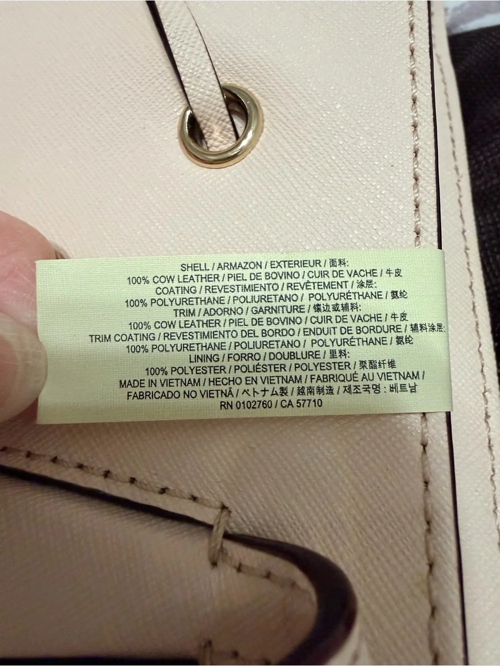 kate spade Pale Pink Leather Tote with Gold Accent
